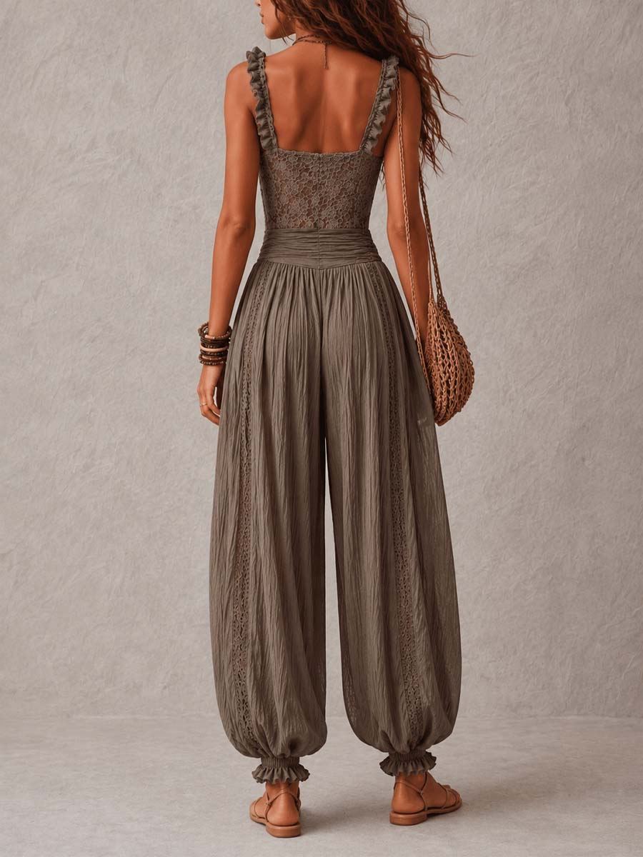 Wendy – Boho Lace Harem Jumpsuit