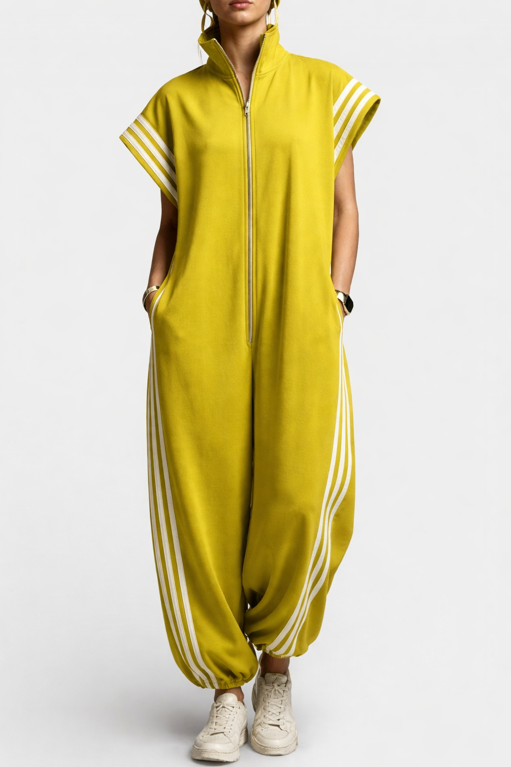 Sharon – Sporty Zip-Front Relaxed Jumpsuit