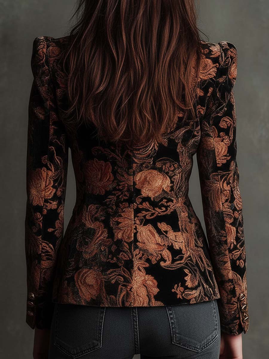 Gladys – Baroque Floral Tailored Blazer
