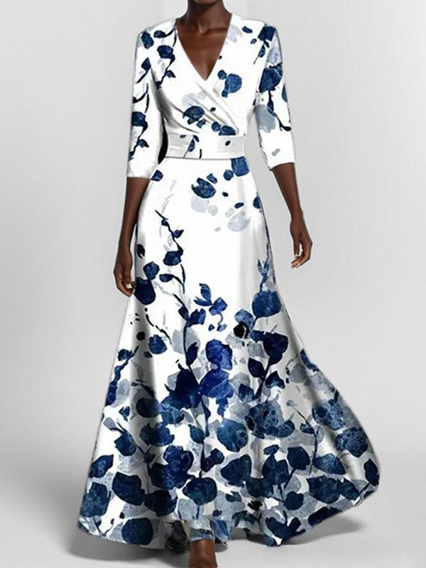 Skyler | Seaside Glam Elegant Mid Sleeve Maxi Dress Ensemble