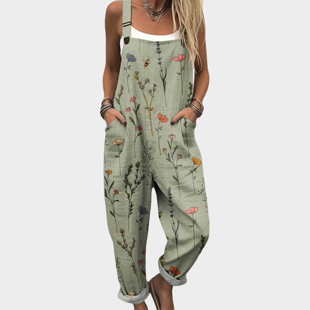 Olivia | Garden Print Overalls