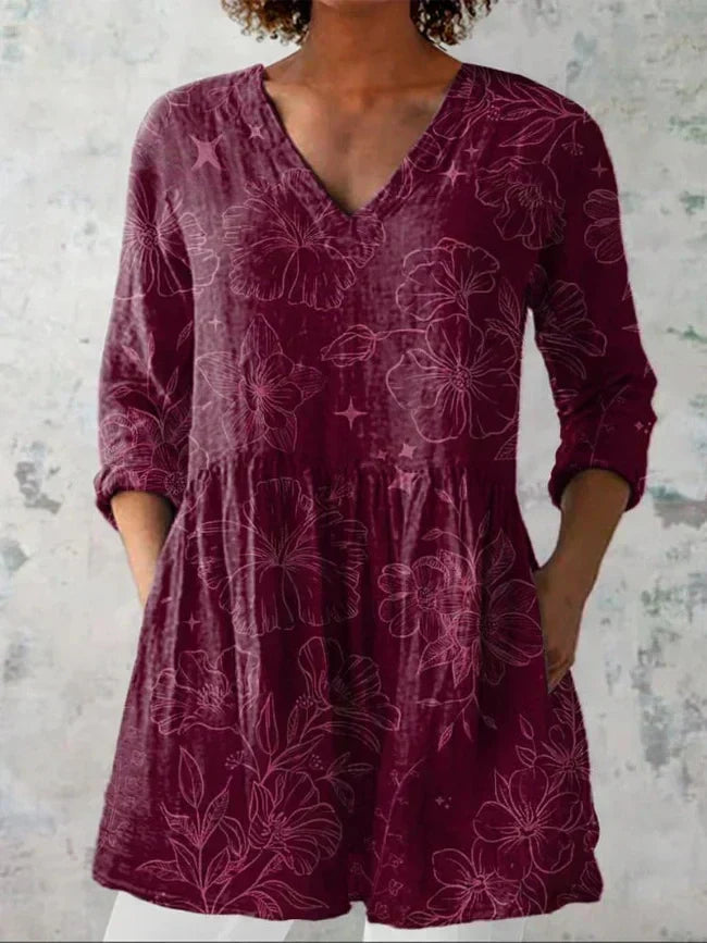Madison | Morning Glory V-Neck Shirt
