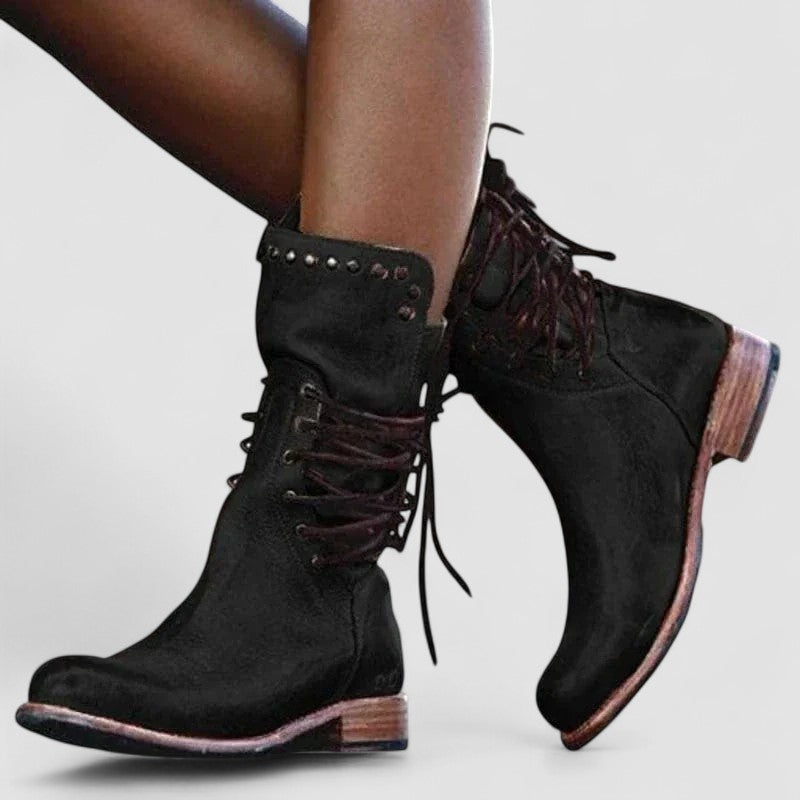 Yolanda – Lace-Up Western Leather Boots