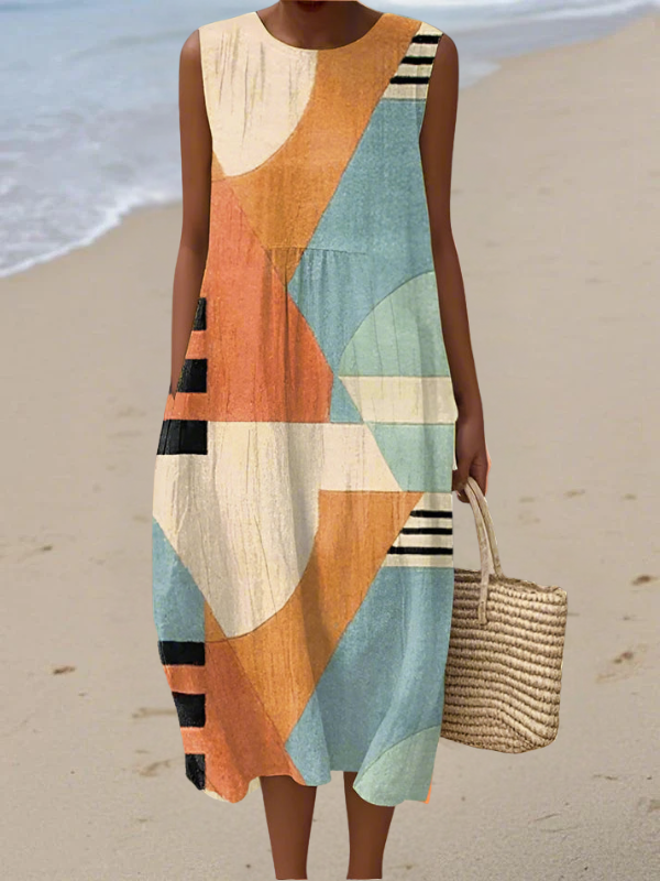 Kyndall | Geometric Midi Dress