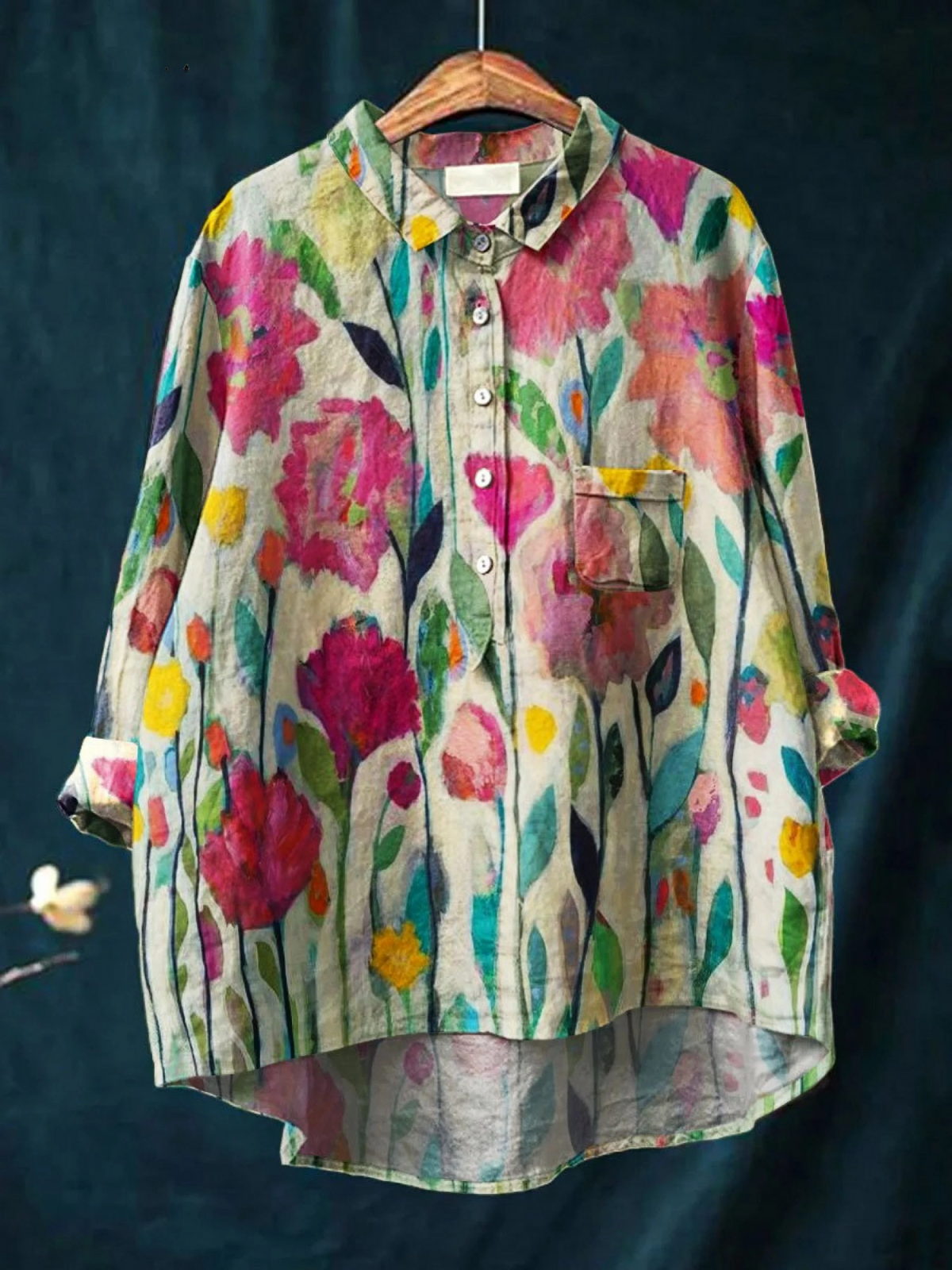 Madilyn | Women's Vintage Flower Art Print Casual Shirt