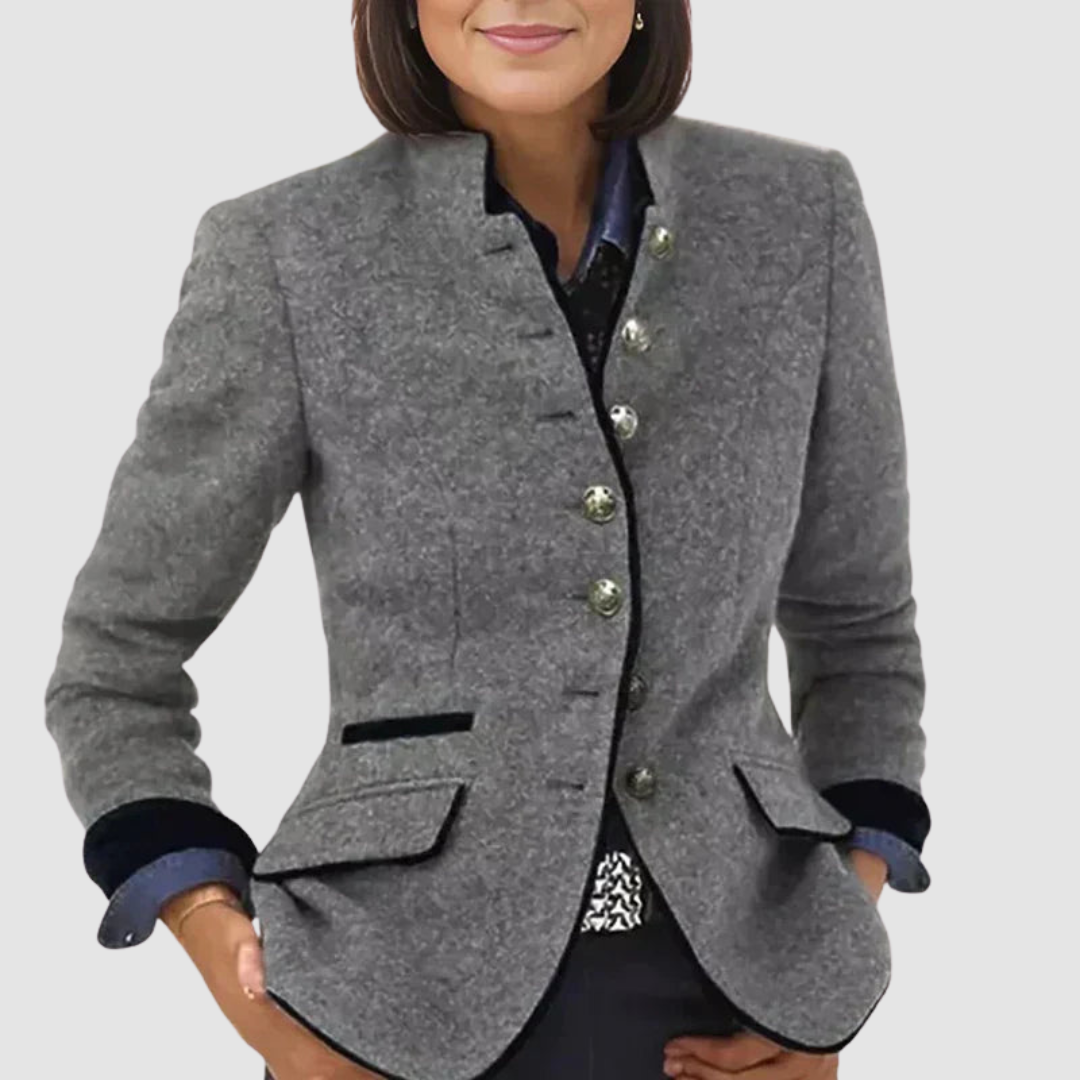 Lucille – Timeless Tailored Stand Collar Blazer