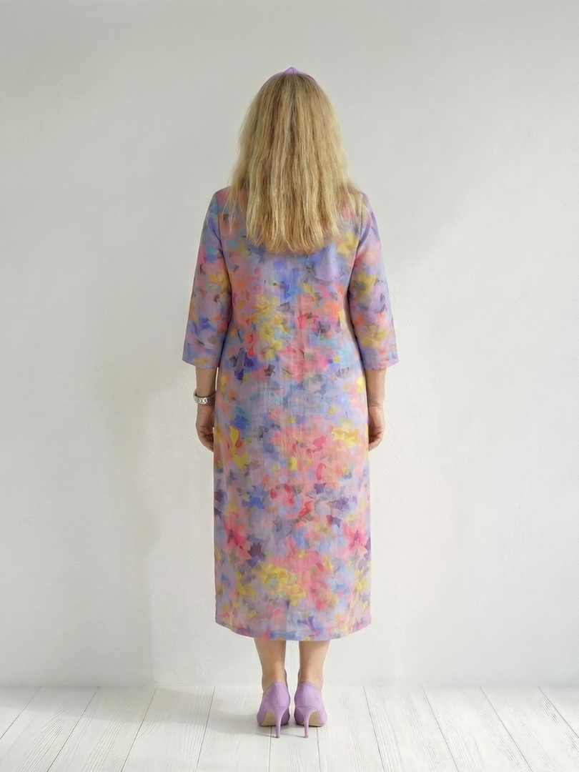 Zinnia | Abstract Floral Midi Dress