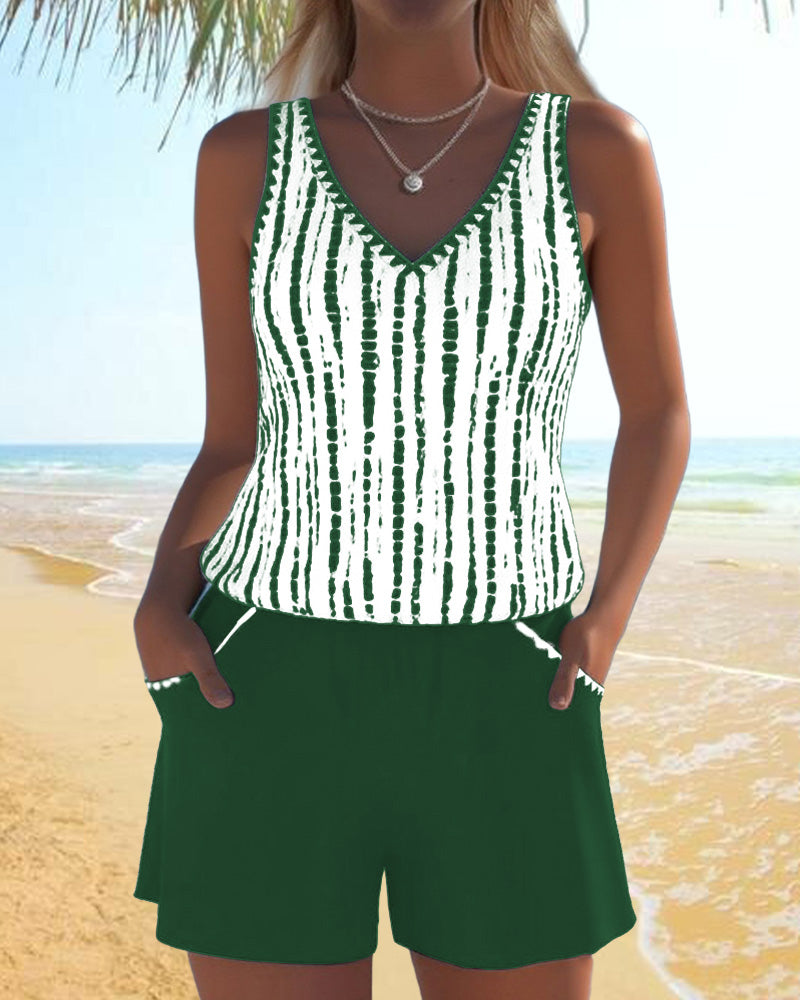 Deborah β Printed Tank Top and Shorts Set