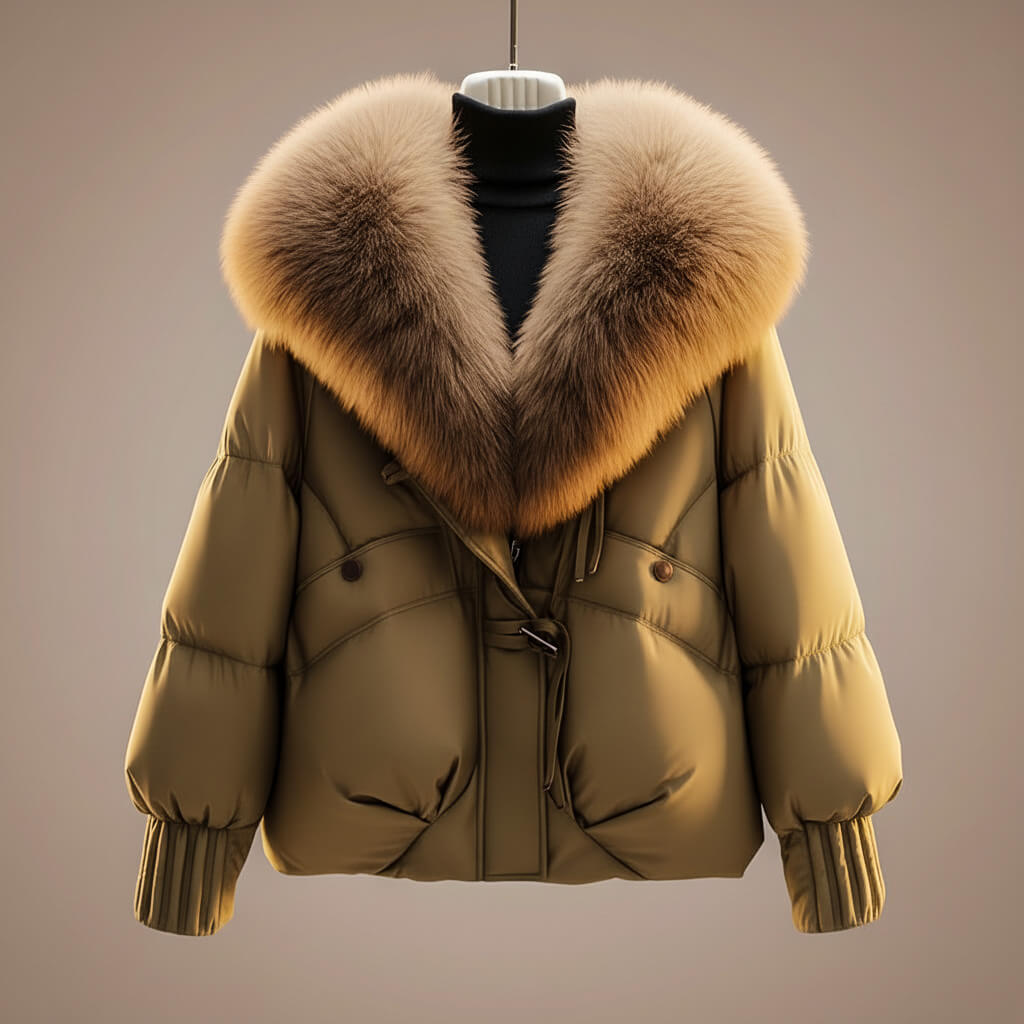 Hazel – Quilted Puffer Jacket with Faux Fur Collar