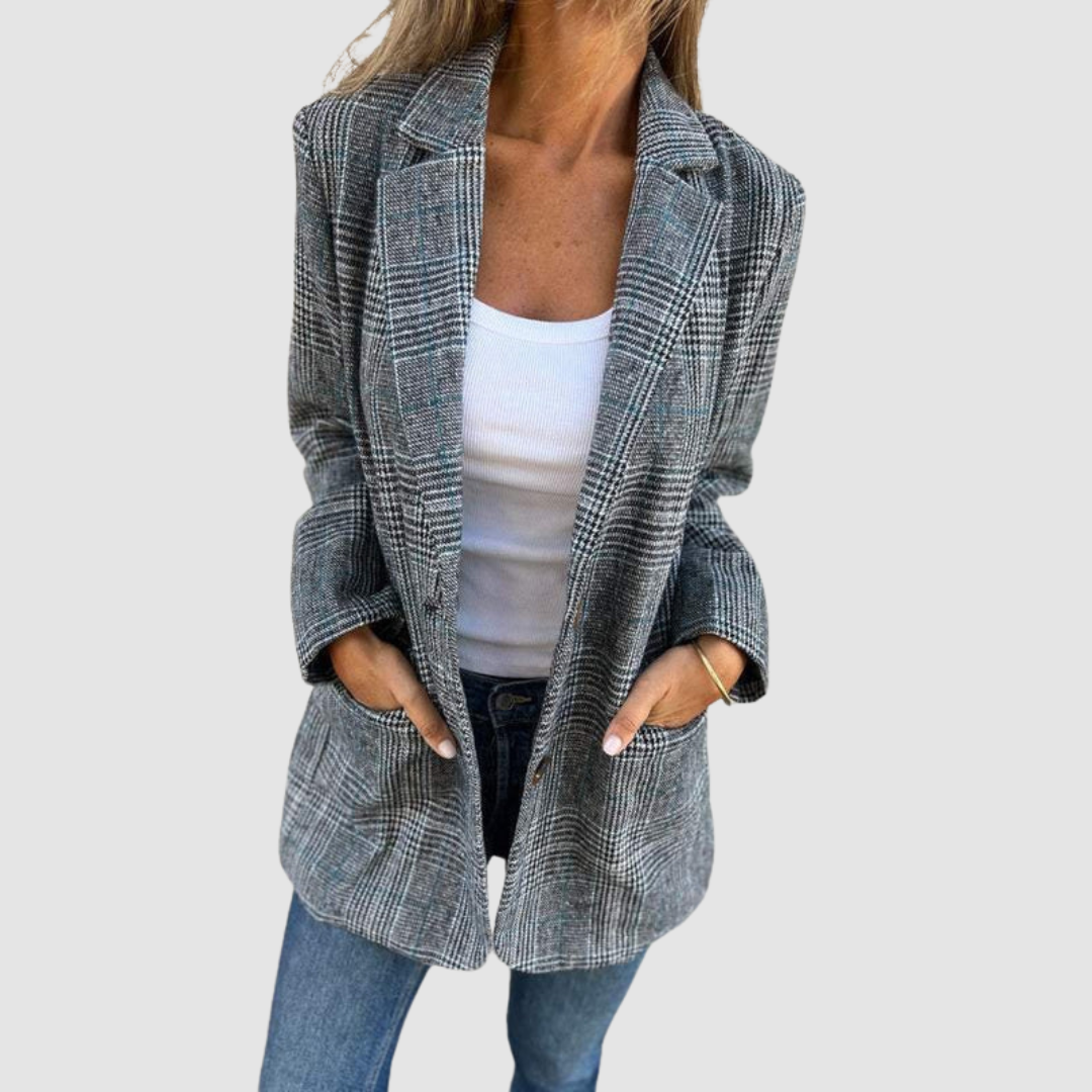 Ashley – Plaid Tailored Winter Blazer