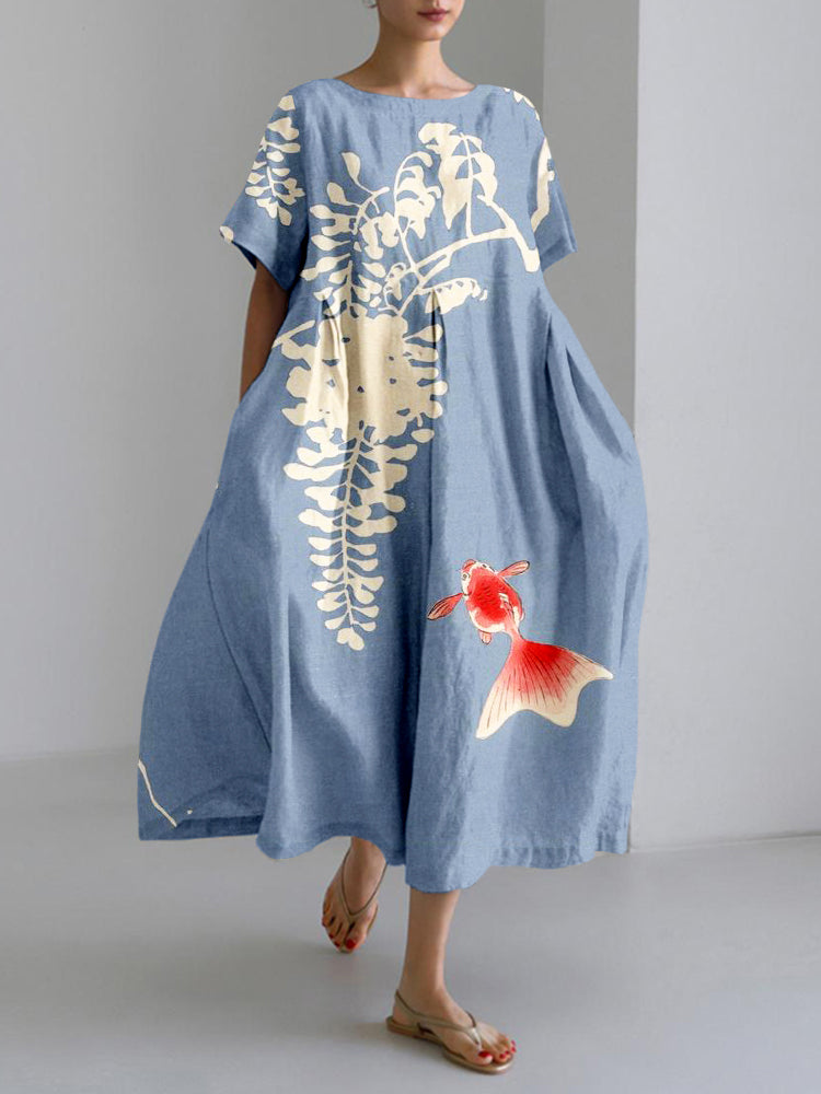 Fiona – Japanese Goldfish Art Maxi Dress