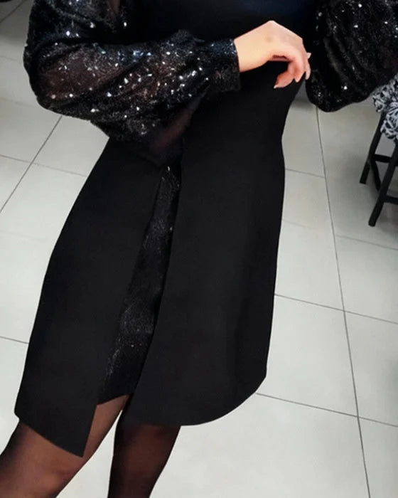 Janine | Sophisticated Sequin Sleeve Dress