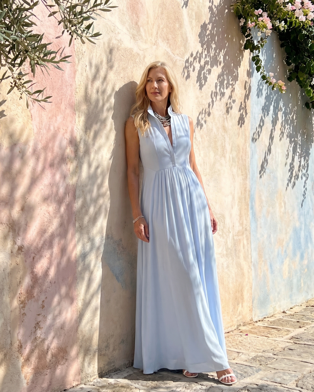 Heidi | Sleeveless Collared Maxi Dress