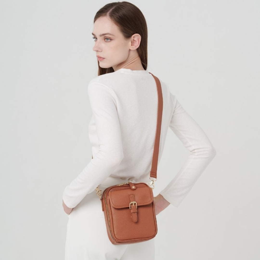 Kristy – Structured Buckle Crossbody Bag