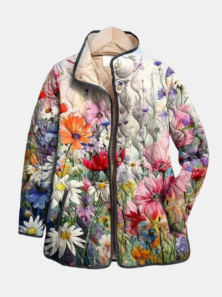 Sadie – Floral Print Quilted Jacket