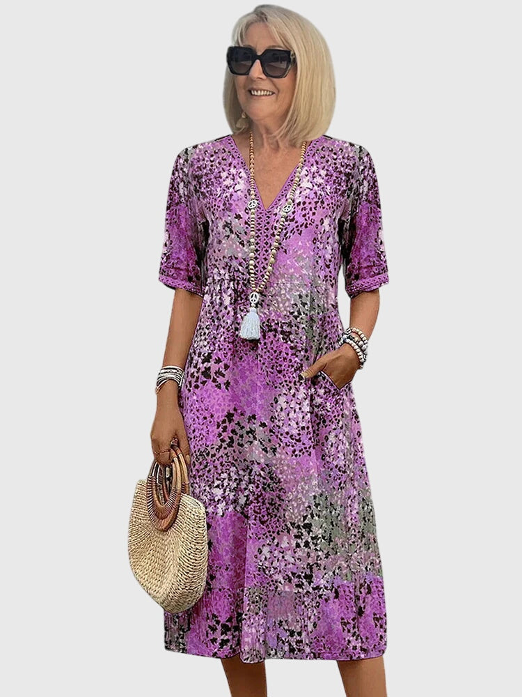 Rikkie | Elegant Floral Midi Dress