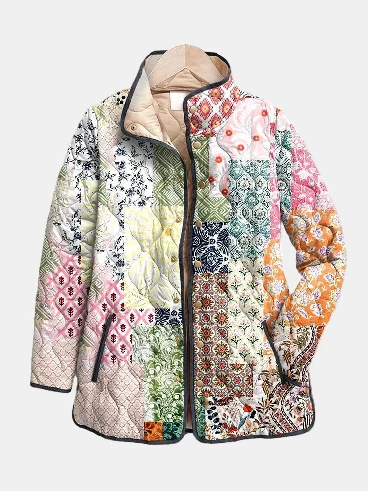 Ashley – Patchwork Floral Print Quilted Jacket