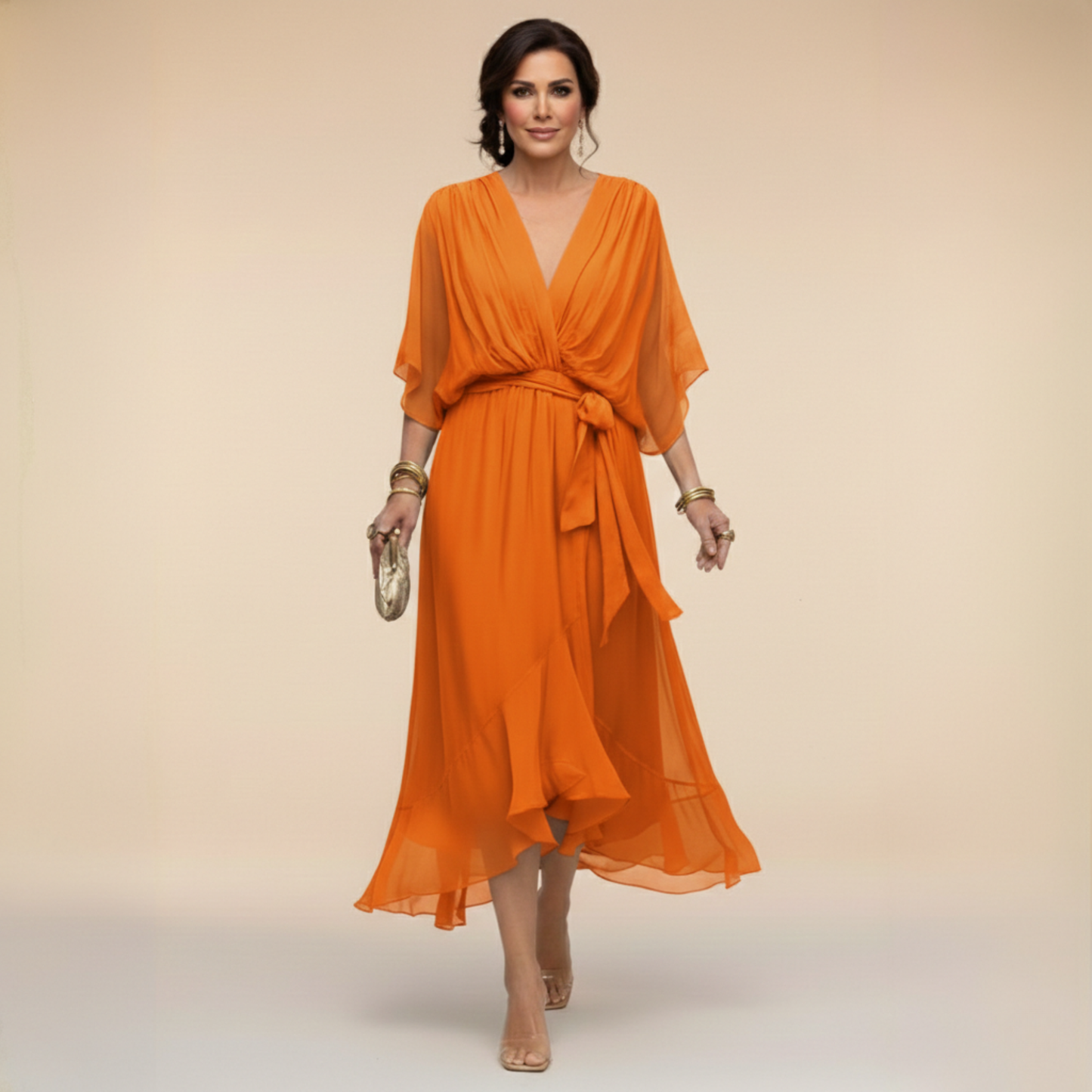 Kendyl | Sandra Chiffon V-Neck Dress