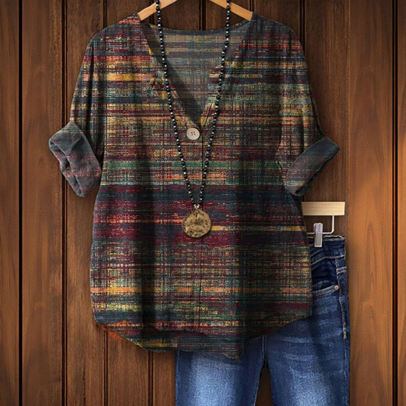 Loretta | Vintage Inspired Blouse with Colourful Accents