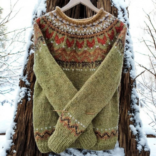 Cora – Fair Isle Knit Jumper with Patterned Yoke