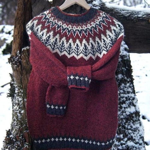 Cassandra – Fair Isle Knit Jumper with Yoke Detail