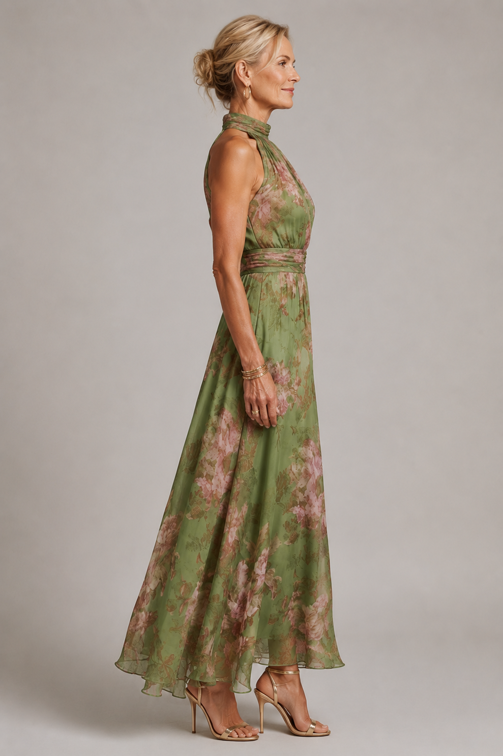 Joanne – Floral Halter Midi Dress