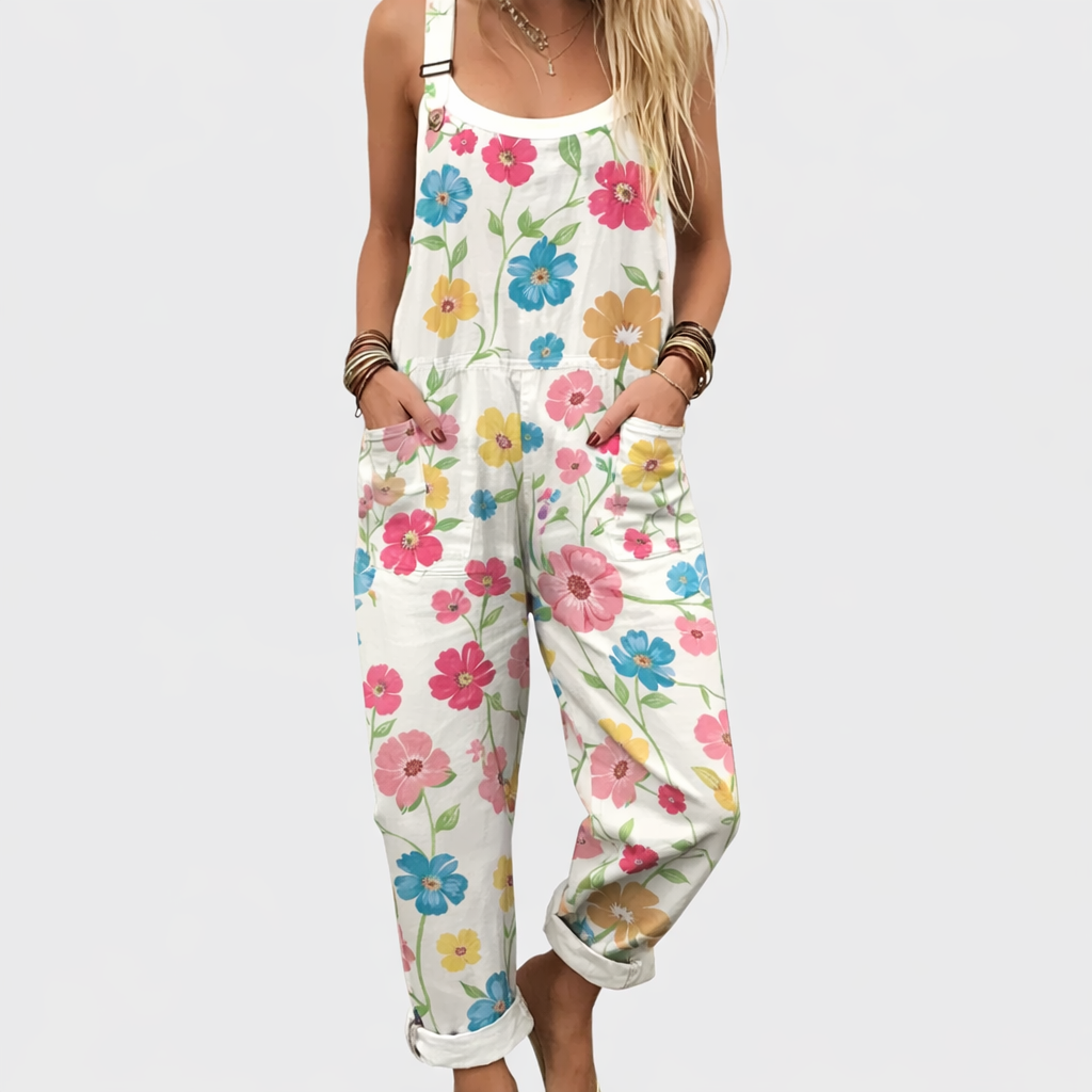 Eleanor | White Blossom Overalls