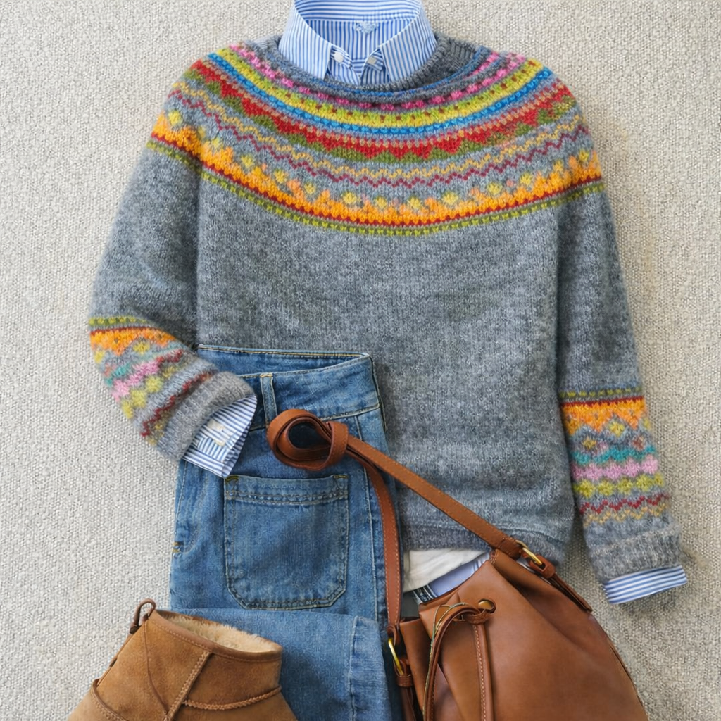 Frances – Fair Isle Yoke Knit Jumper