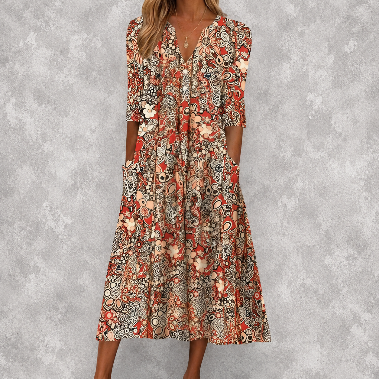 Evelyn | Graceful Midi Dress With Pockets