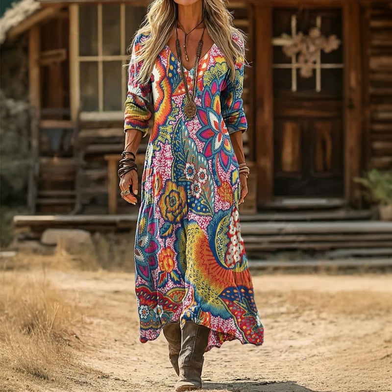Guadalupe | Vintage-Inspired Long Sleeve Casual Dress