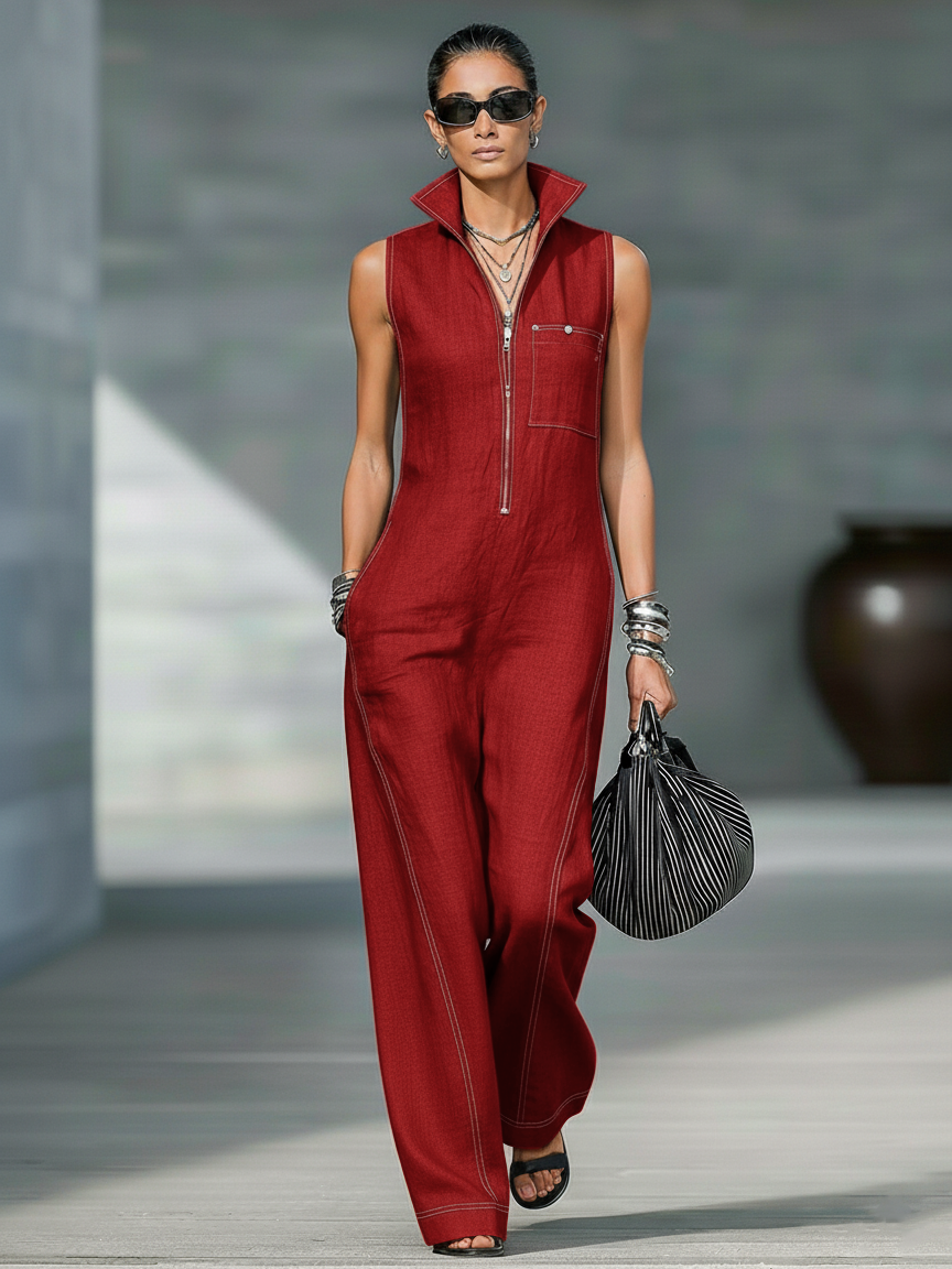 Louella – Wide Leg Sleeveless Jumpsuit