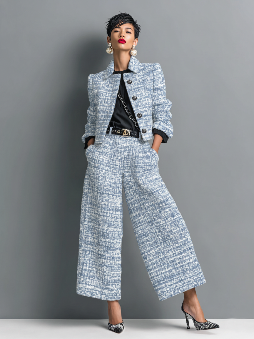 Zelda – Tweed-Look Tailored Co-ord Set