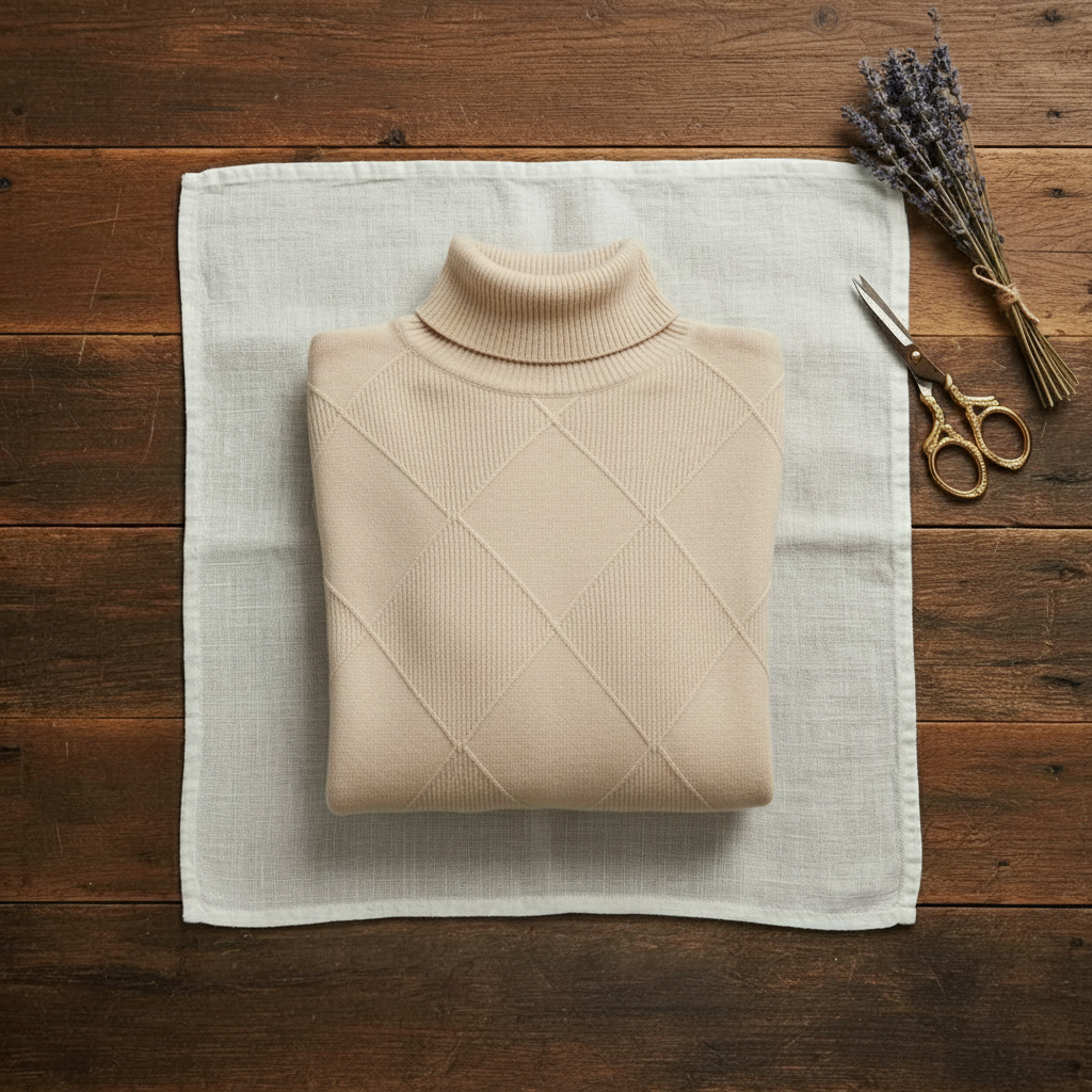 Mildred – Turtleneck Diamond Knit Jumper