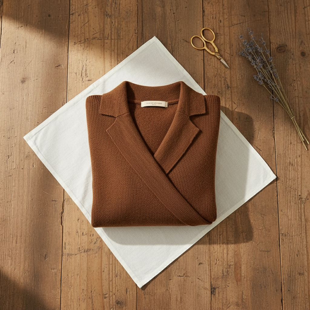Rosa – Wrap Front Collared Knit Top