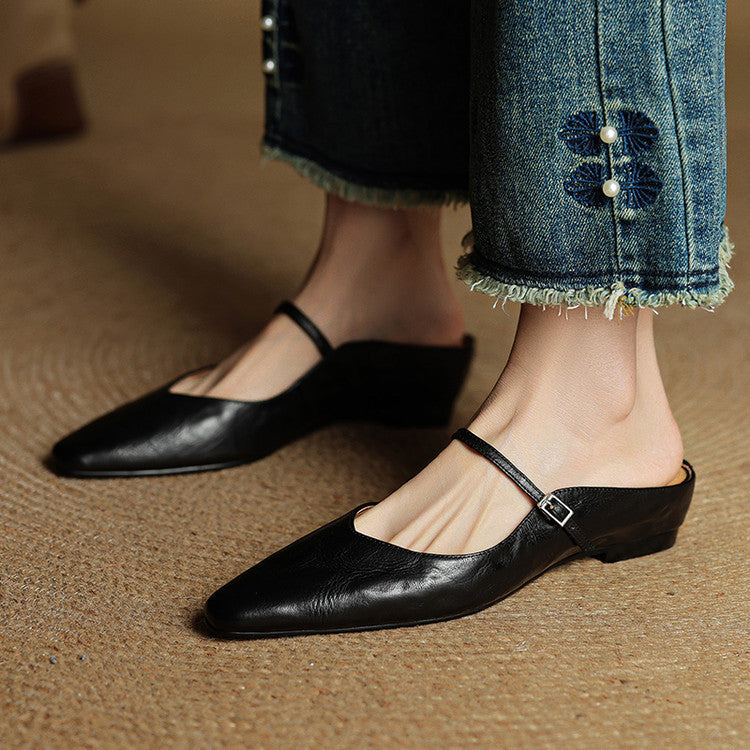Wilhelmina | Smooth Slip-On Mules