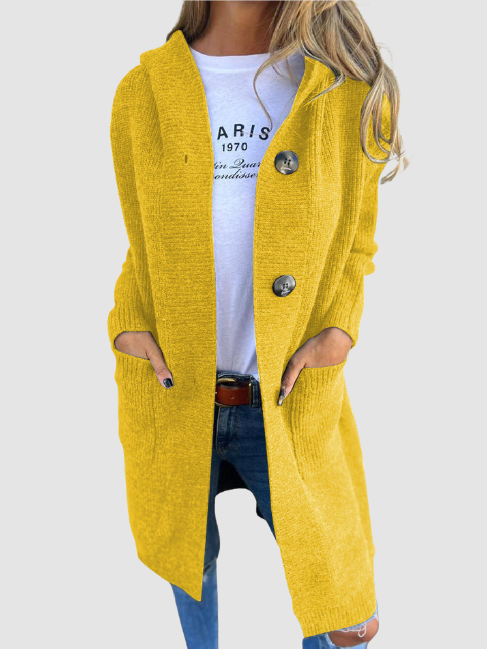 Isabel – Cosy Hooded Knit Cardigan