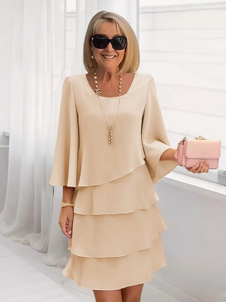 Marcella | Elegant Comfort Ruffle Dress