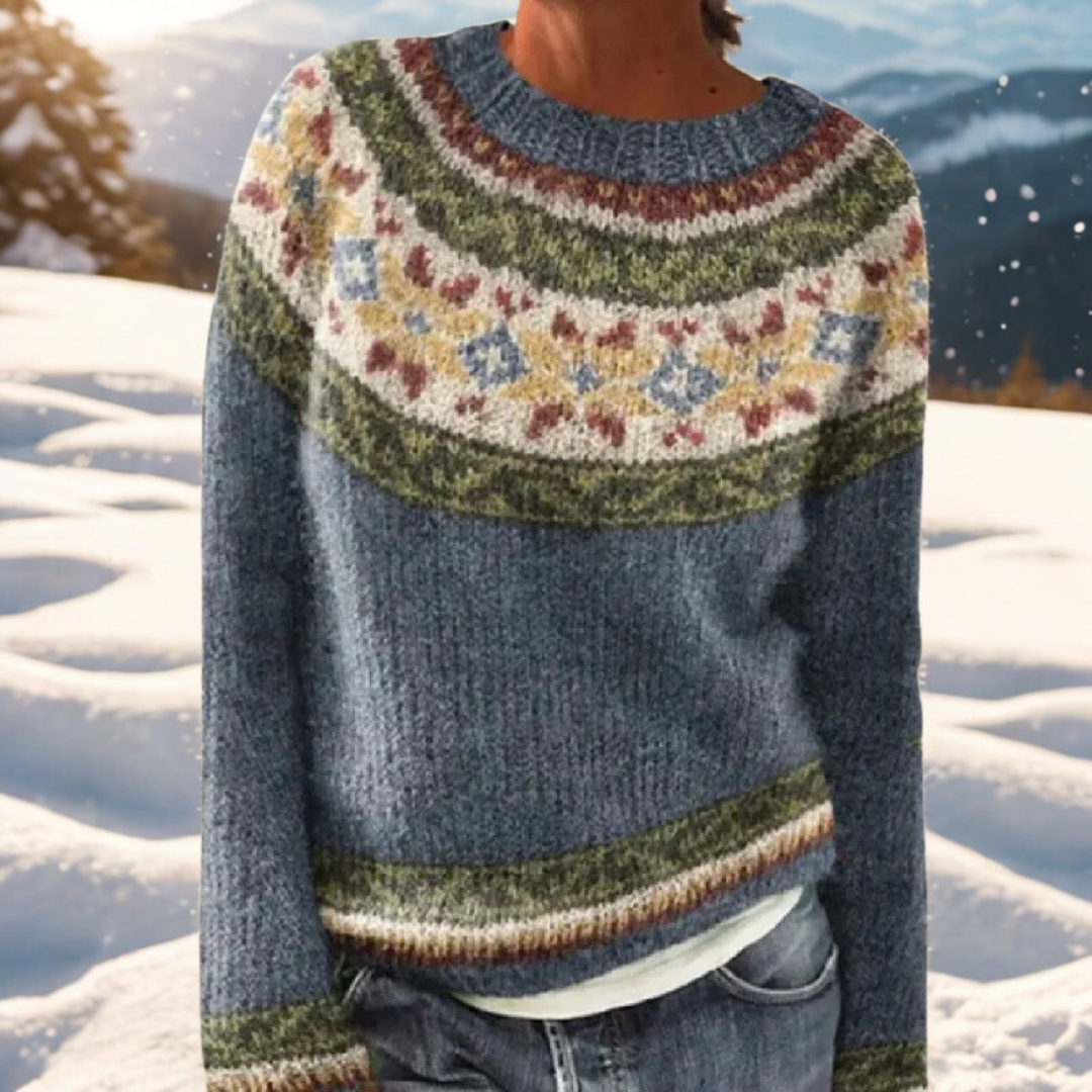 Thelma – Fair Isle Knit Jumper with Nordic Detail