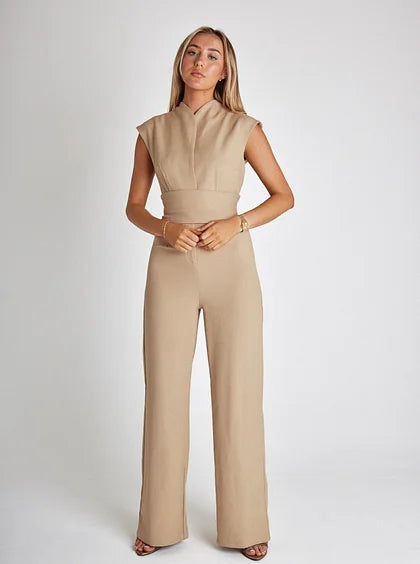 Elvira – Sleeveless Belted Wide-Leg Jumpsuit