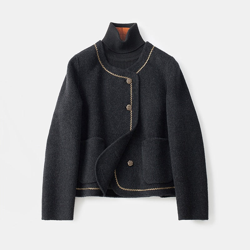 Jane – Knit Jacket with Contrast Trim