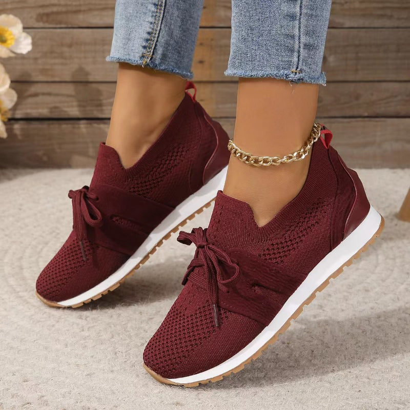 Juanita – Lace-Up Knit Mesh Sneakers