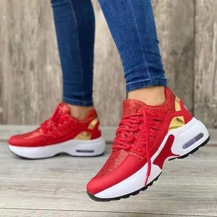Geraldine – Lace-Up Cushioned Everyday Sneakers