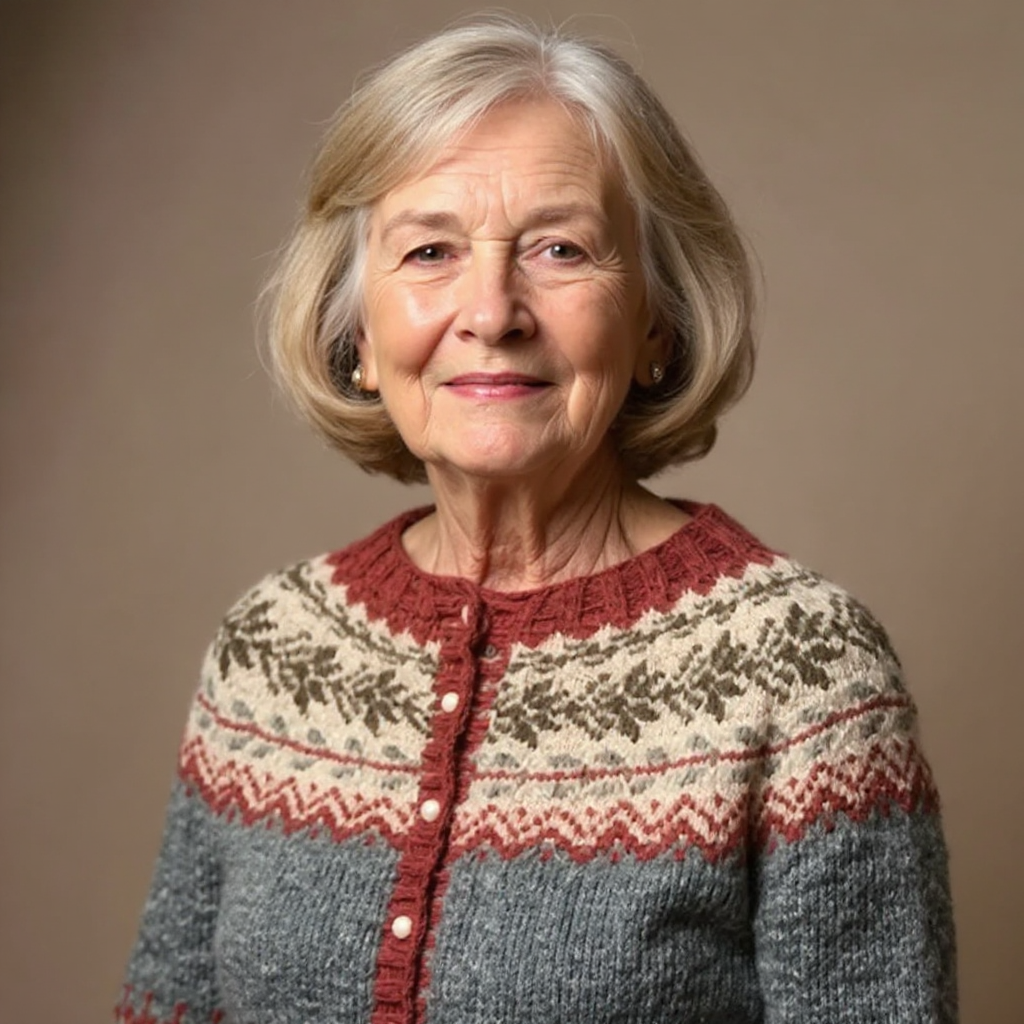 Opal – Fair Isle Knit Button-Up Cardigan