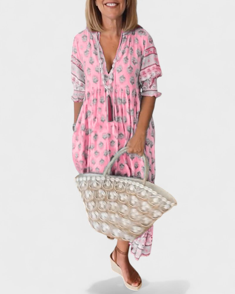 Norah | Boho Button Dress