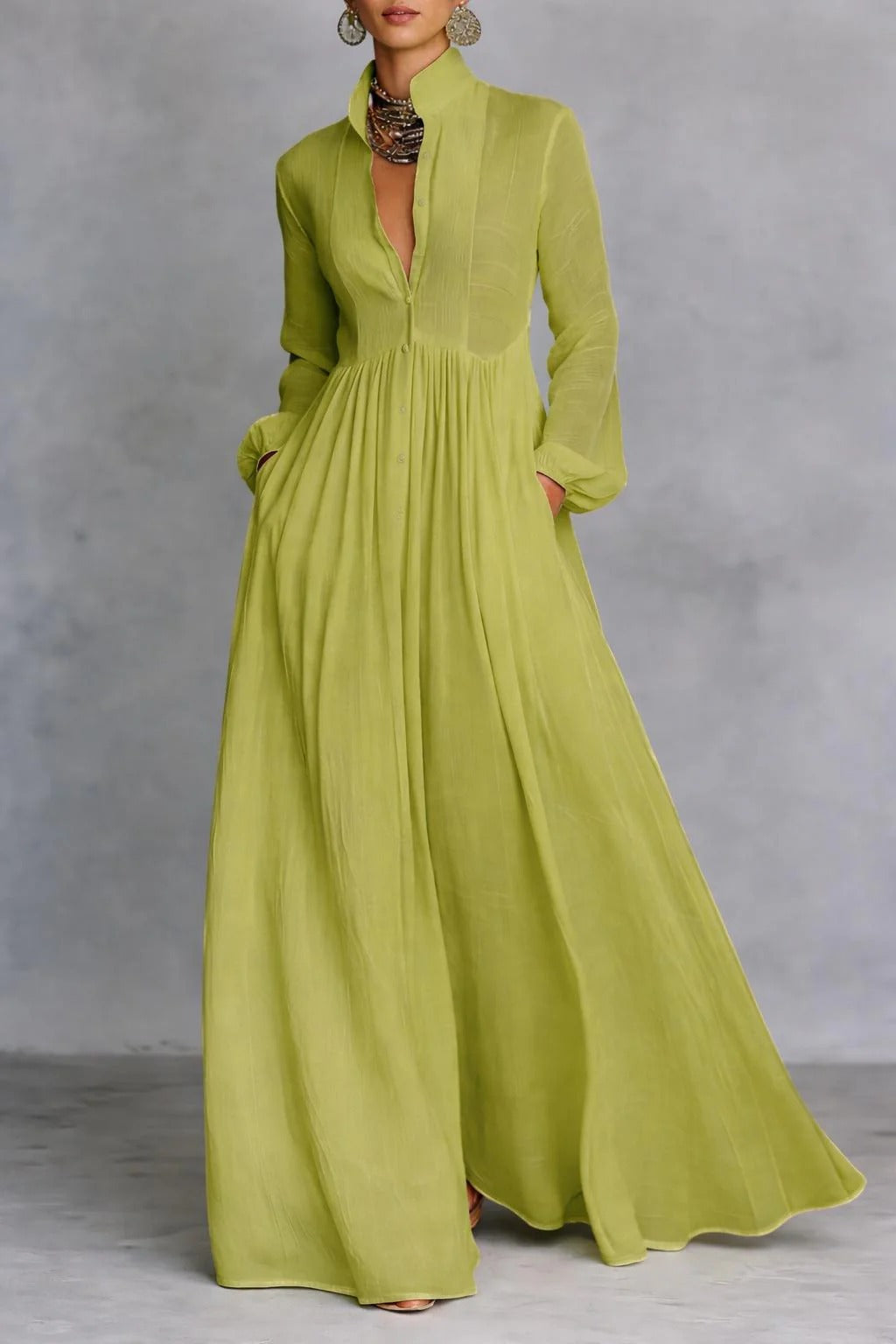 Sephora | Flowing Button-Front Maxi Dress