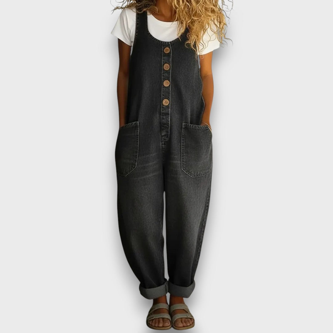 Juanita – Relaxed Denim Overall Jumpsuit