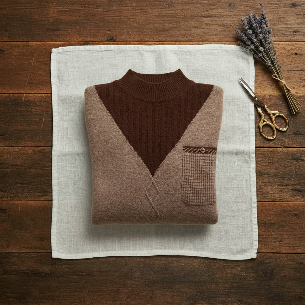 Ramona – V-Neck Knit Jumper with Chest Pocket