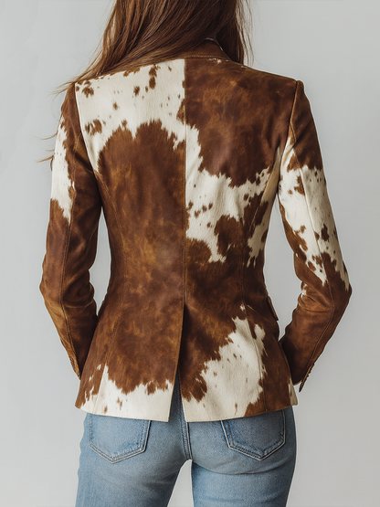 Doris – Cowhide Print Tailored Blazer