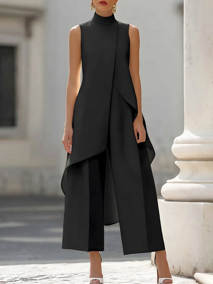 Faye – Asymmetric High-Neck Tailored Set
