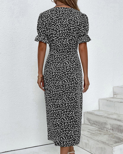 Elise | Fresh Bloom V-Neck Dress